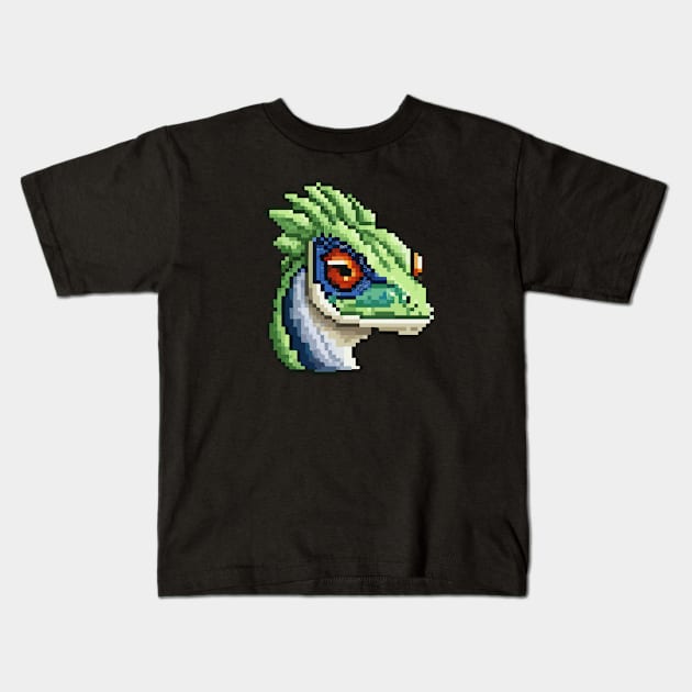 Head animal pixel art Kids T-Shirt by vectorclothes